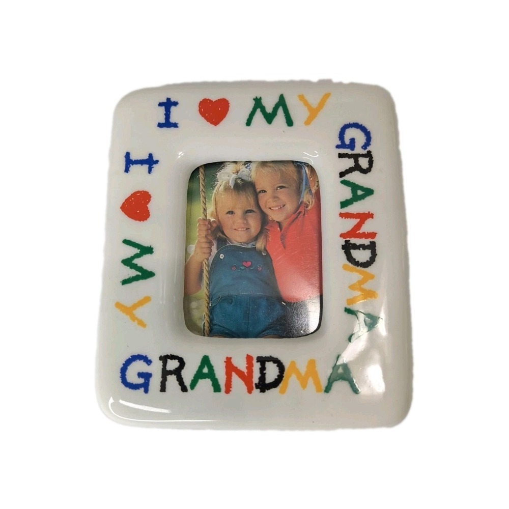 Vtg Y2K Ceramic Malden International Designs "I Love My Grandma" Magnet Frame